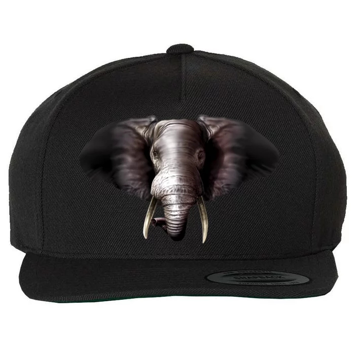 Elephant Tusks Wildlife Wool Snapback Cap