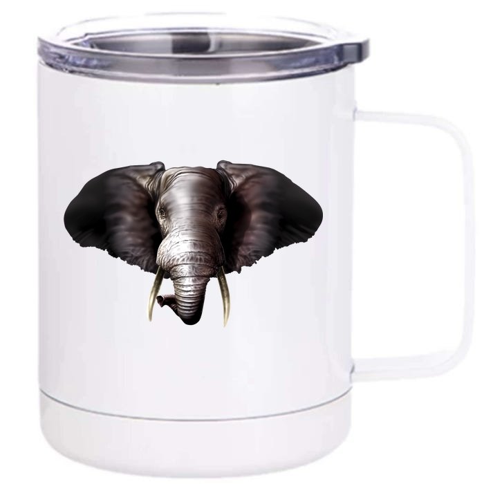 Elephant Tusks Wildlife Front & Back 12oz Stainless Steel Tumbler Cup