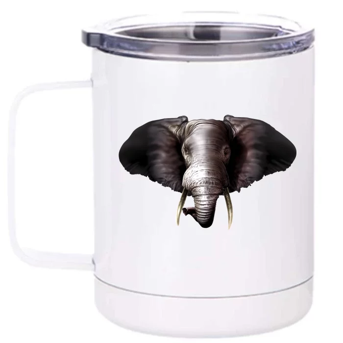 Elephant Tusks Wildlife Front & Back 12oz Stainless Steel Tumbler Cup