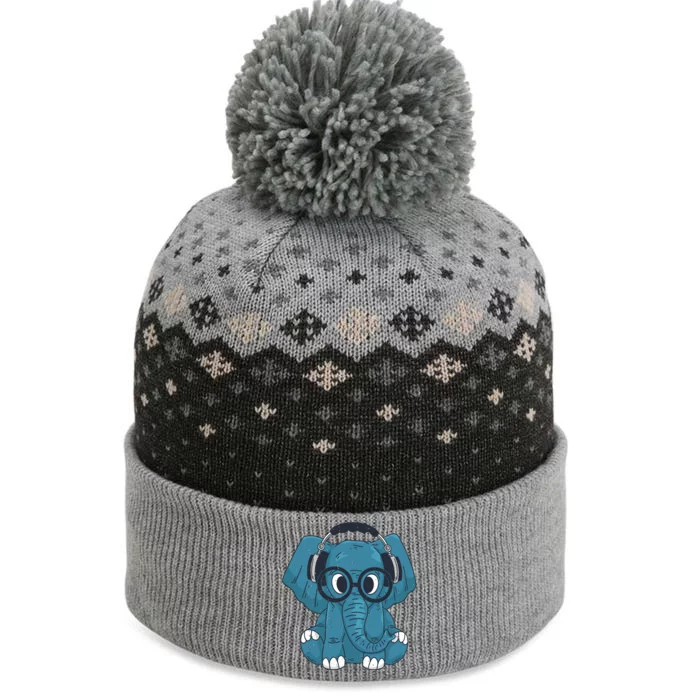 Elephant With Glasses The Baniff Cuffed Pom Beanie