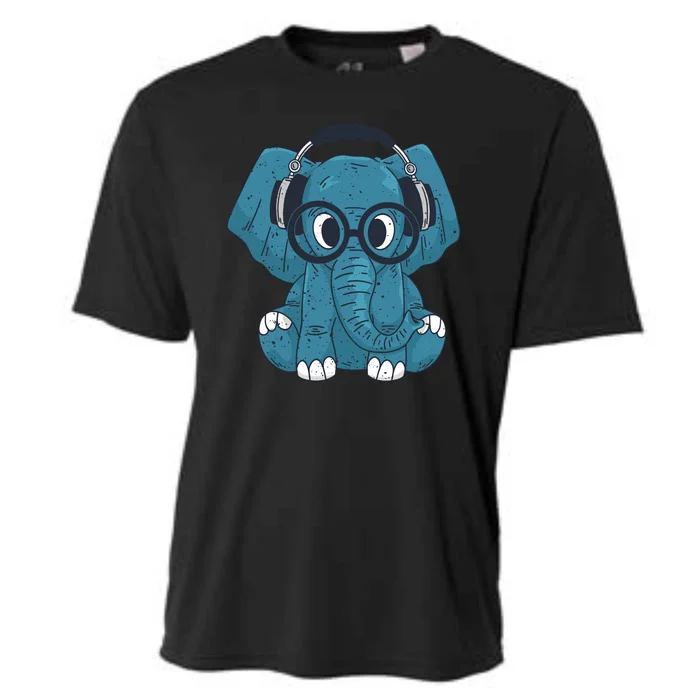 Elephant With Glasses Cooling Performance Crew T-Shirt