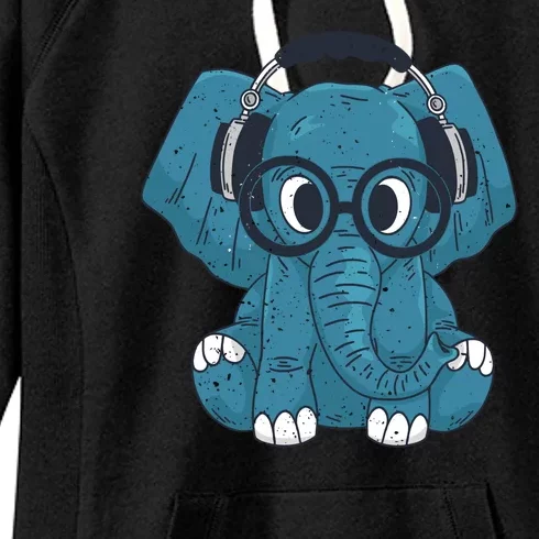 Elephant With Glasses Women's Fleece Hoodie