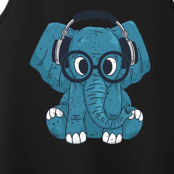 Elephant With Glasses Performance Tank