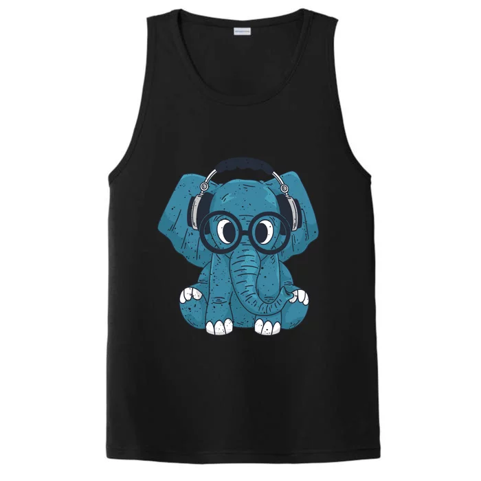 Elephant With Glasses Performance Tank