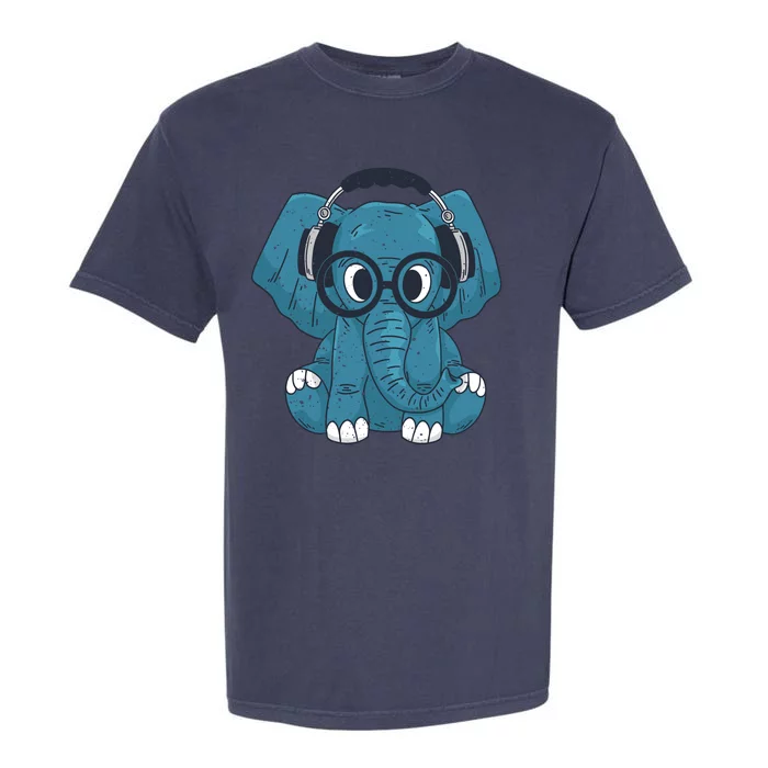 Elephant With Glasses Garment-Dyed Heavyweight T-Shirt