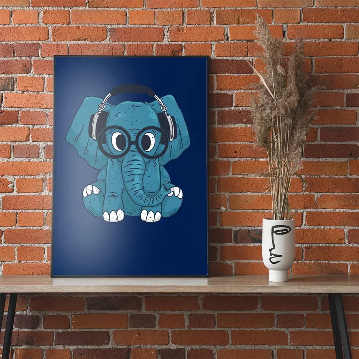 Elephant With Glasses Poster