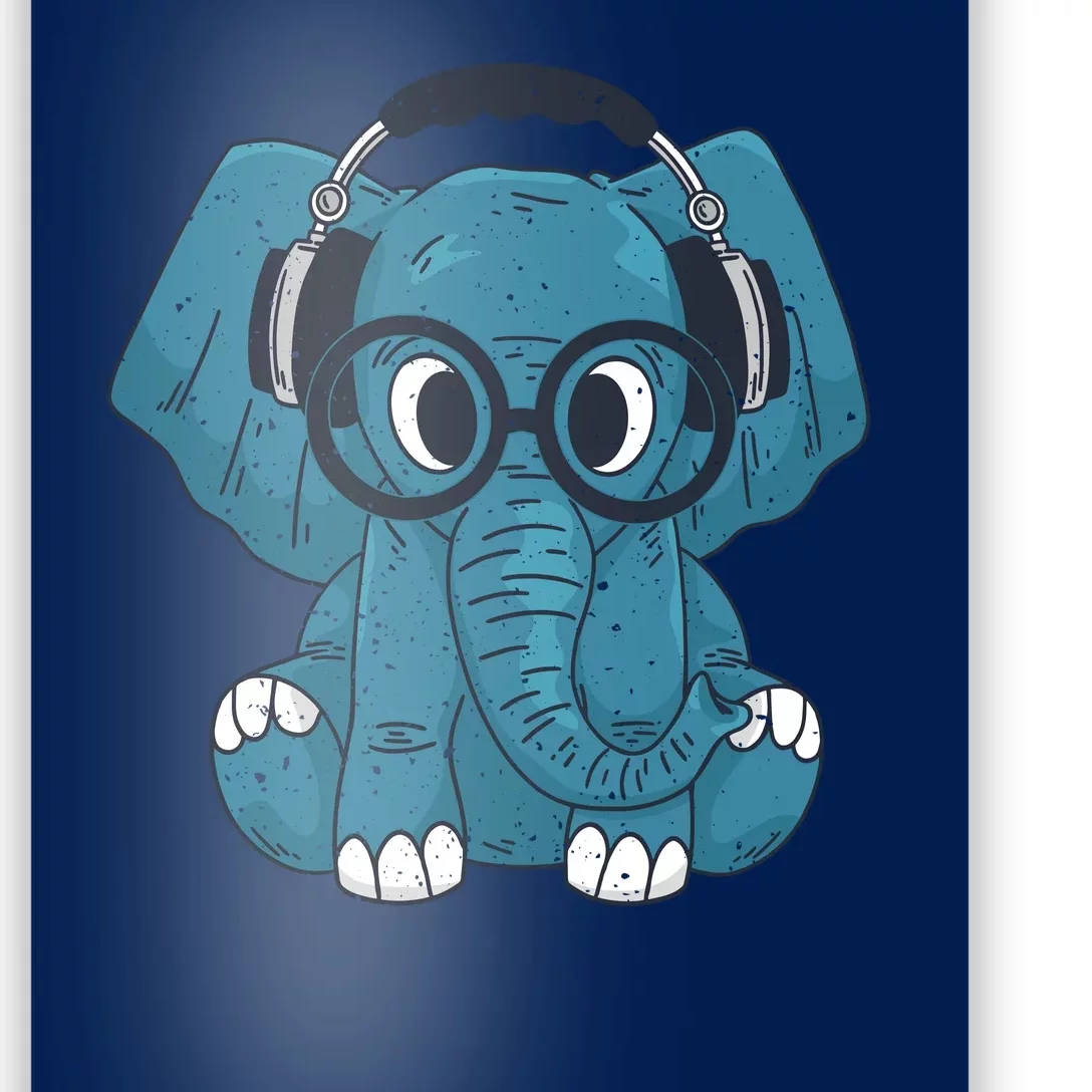 Elephant With Glasses Poster