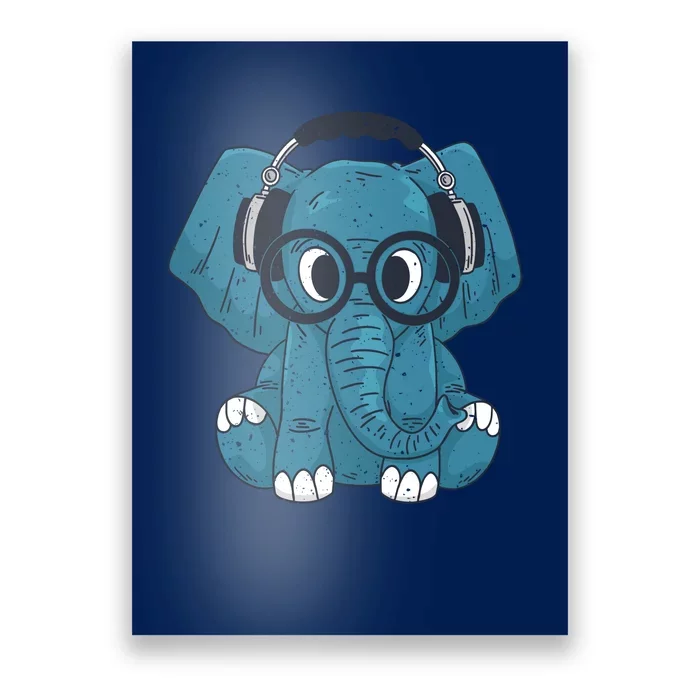 Elephant With Glasses Poster