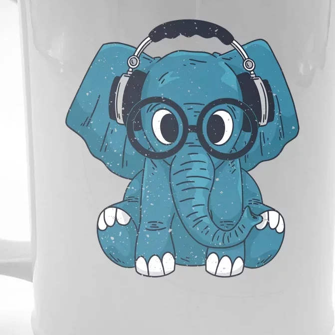 Elephant With Glasses Front & Back Beer Stein