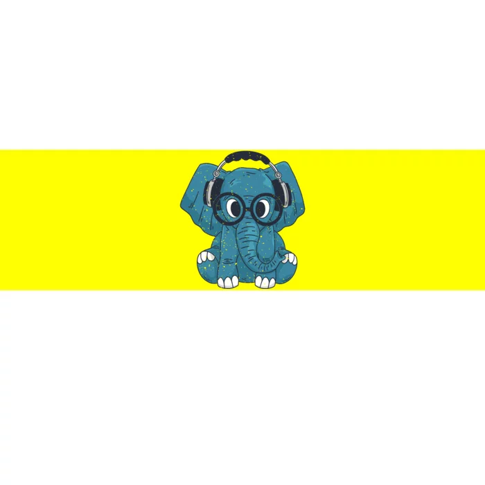 Elephant With Glasses Bumper Sticker