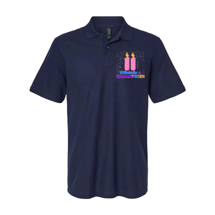 Eleven Officially A Quarantween Birthday Softstyle Adult Sport Polo