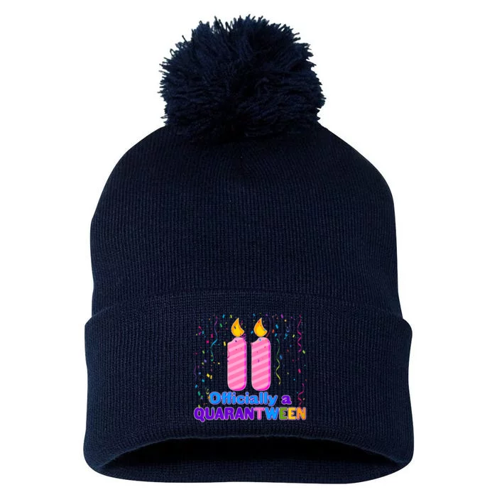 Eleven Officially A Quarantween Birthday Pom Pom 12in Knit Beanie