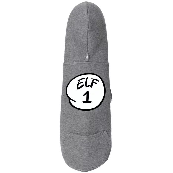 Elf 1 2 3 4 5 Custom Number Personalize Doggie 3-End Fleece Hoodie