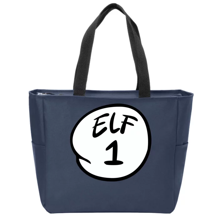 Elf 1 2 3 4 5 Custom Number Personalize Zip Tote Bag