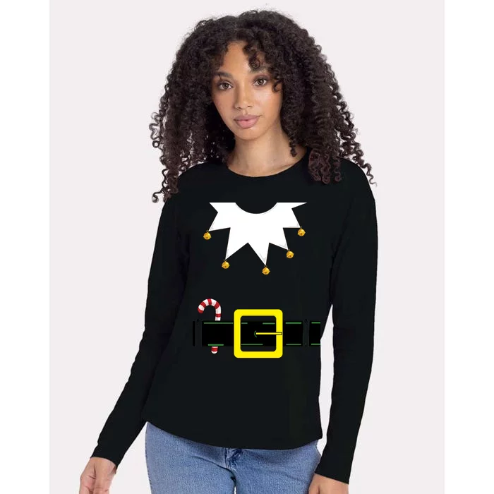 Elf Costume With Candy Cane Womens Cotton Relaxed Long Sleeve T-Shirt