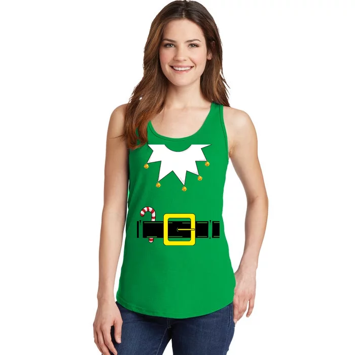 Elf Costume With Candy Cane Ladies Essential Tank