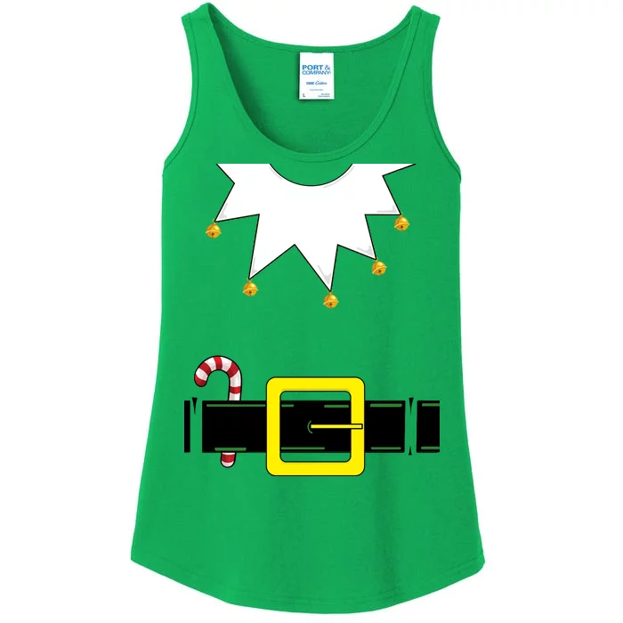 Elf Costume With Candy Cane Ladies Essential Tank