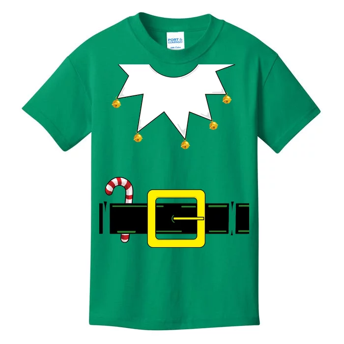 Elf Costume With Candy Cane Kids T-Shirt