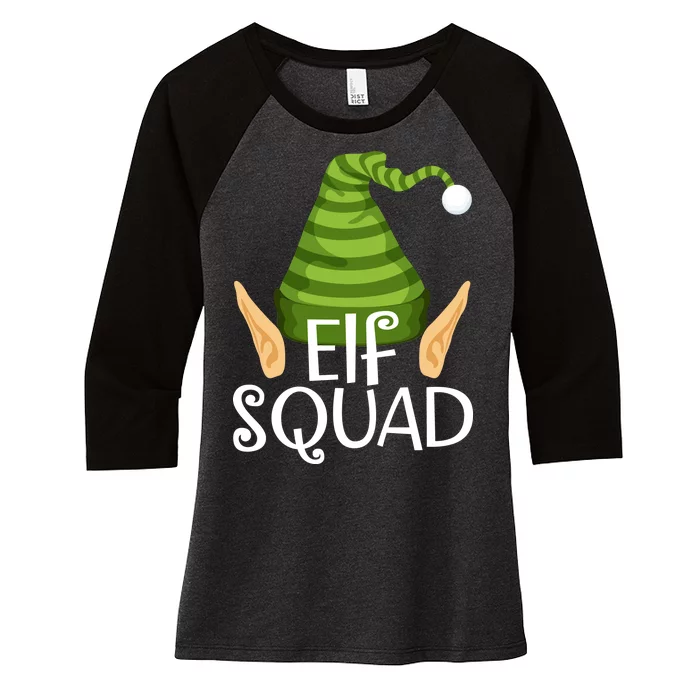 Elf Squad Christmas Women's Tri-Blend 3/4-Sleeve Raglan Shirt