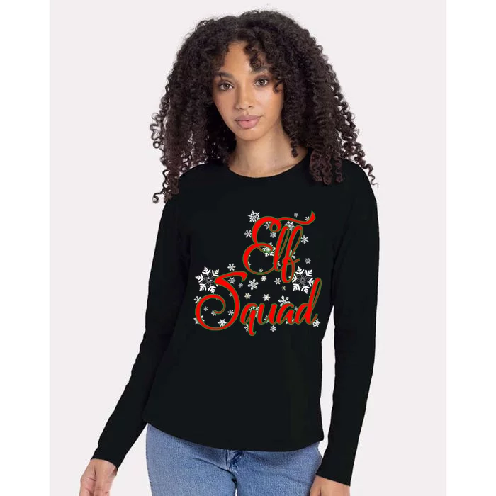 Elf Squad Funny Christmas Elf Womens Cotton Relaxed Long Sleeve T-Shirt