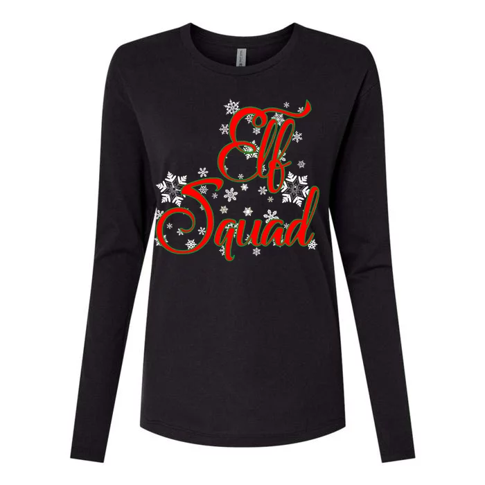 Elf Squad Funny Christmas Elf Womens Cotton Relaxed Long Sleeve T-Shirt