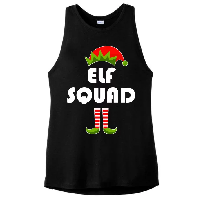 Elf Squad Funny Christmas Elves Ladies Tri-Blend Wicking Tank