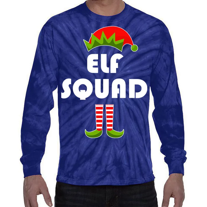 Elf Squad Funny Christmas Elves Tie-Dye Long Sleeve Shirt