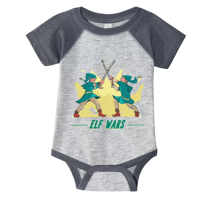 Elf Wars Funny Christmas Infant Baby Jersey Bodysuit