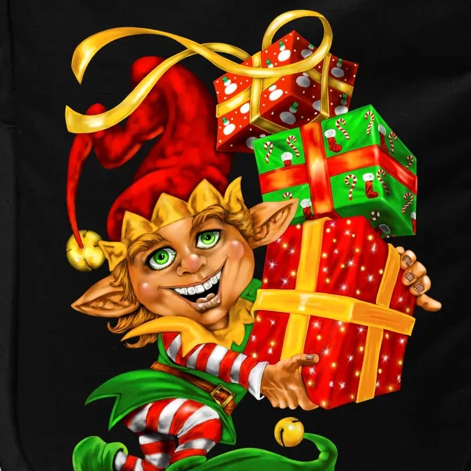 Elf With Stack Of Gifts Impact Tech Backpack