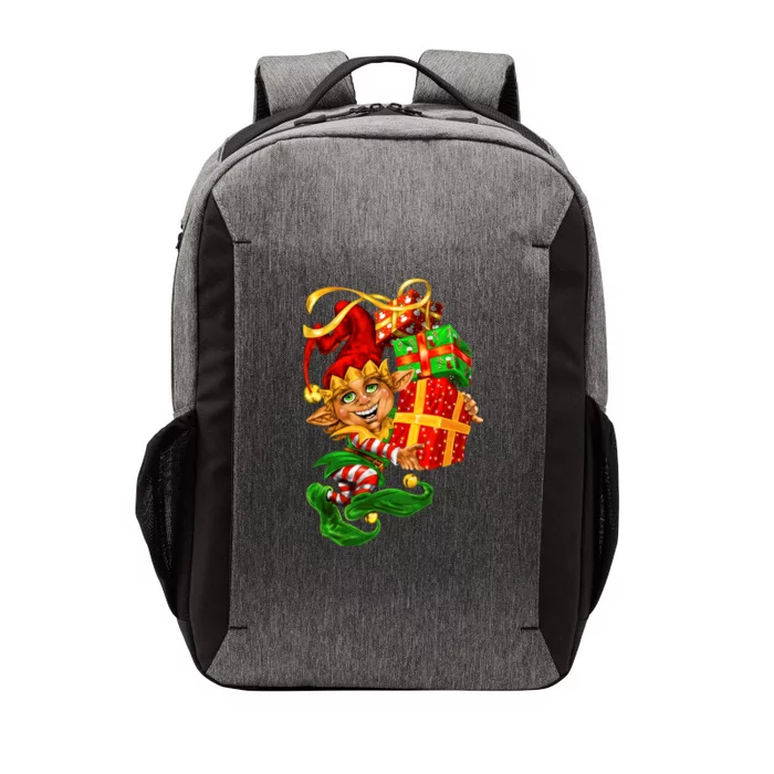 Elf With Stack Of Gifts Vector Backpack