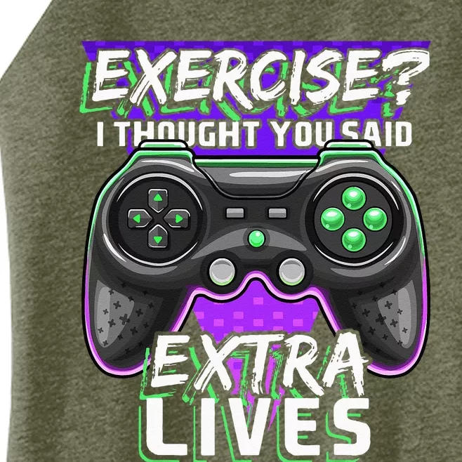 Extra Lives Funny Video Game Controller Retro Gamer Women’s Perfect Tri Rocker Tank