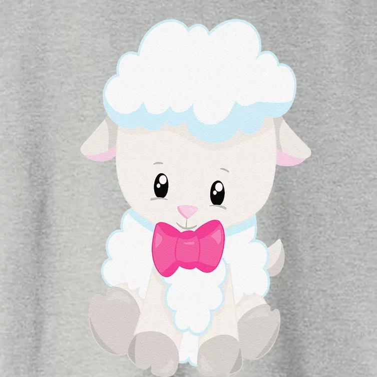 Easter Lamb Fluffy Sheep School Teacher Mom Women's Crop Top Tee