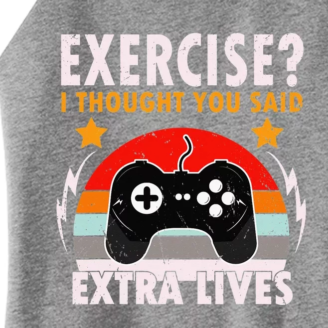 Extra Lives Funny Video Game Controller Retro Gamer Women’s Perfect Tri Rocker Tank