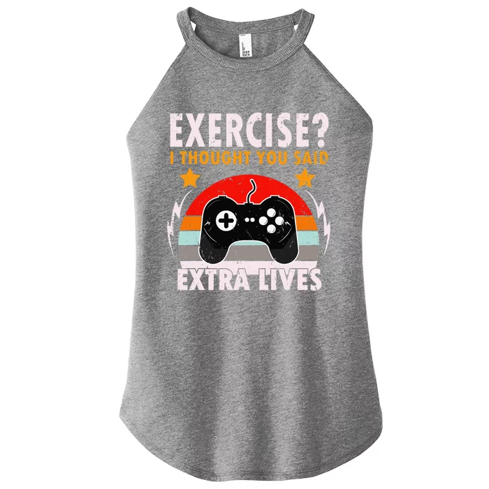 Extra Lives Funny Video Game Controller Retro Gamer Women’s Perfect Tri Rocker Tank