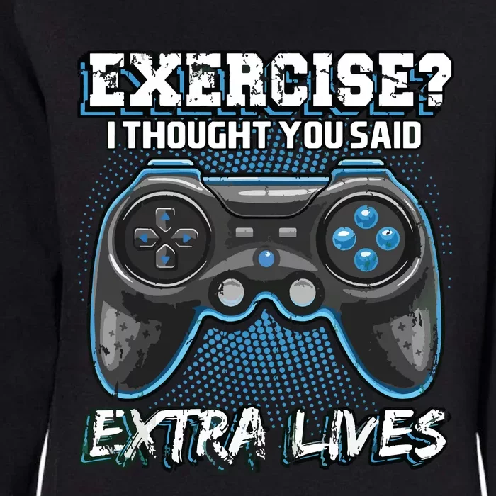 Extra Lives Funny Video Game Controller Retro Gamer Boy Womens California Wash Sweatshirt