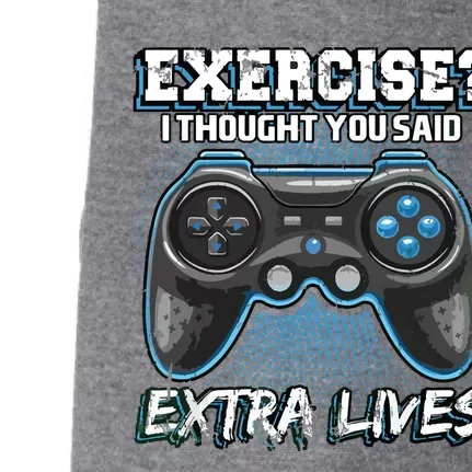 Extra Lives Funny Video Game Controller Retro Gamer Boy Doggie 3-End Fleece Hoodie