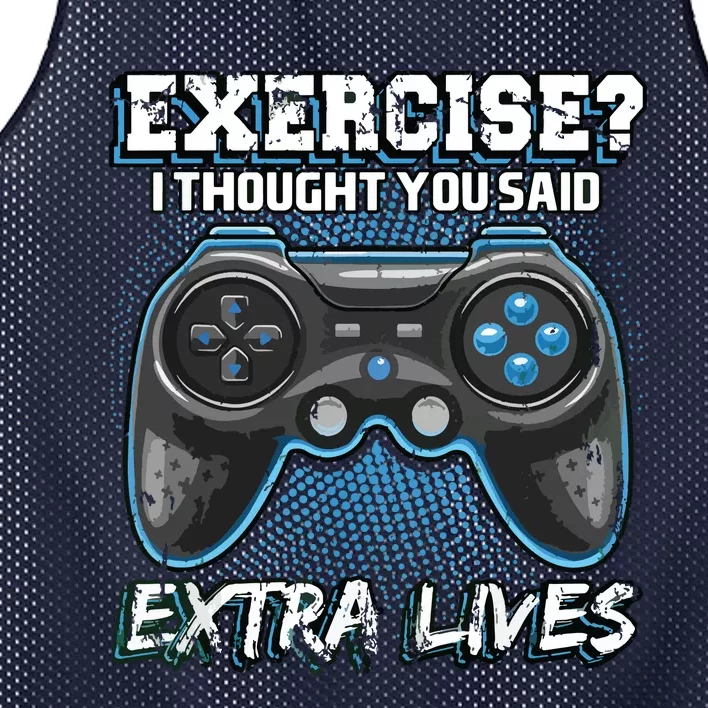 Extra Lives Funny Video Game Controller Retro Gamer Boy Mesh Reversible Basketball Jersey Tank