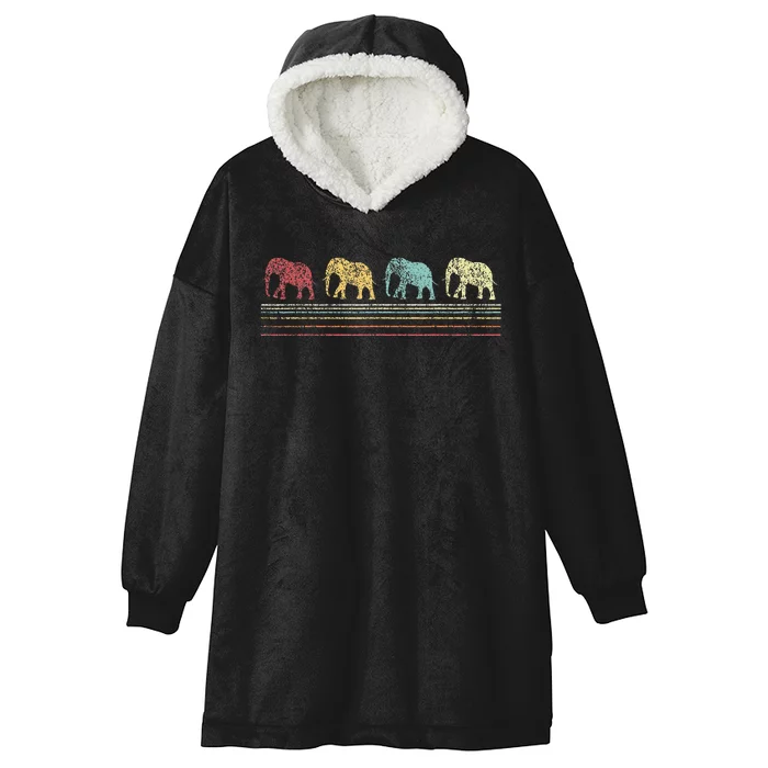 Elephant Lover Funny Elephant Retro Hooded Wearable Blanket