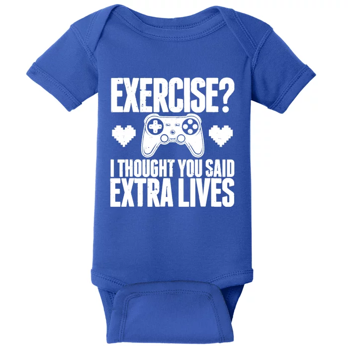 Extra Lives Funny Video Game Controller Retro Gamer Cute Gift Baby Bodysuit