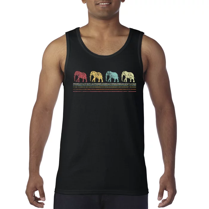 Elephant Lover Funny Elephant Retro Tank Top