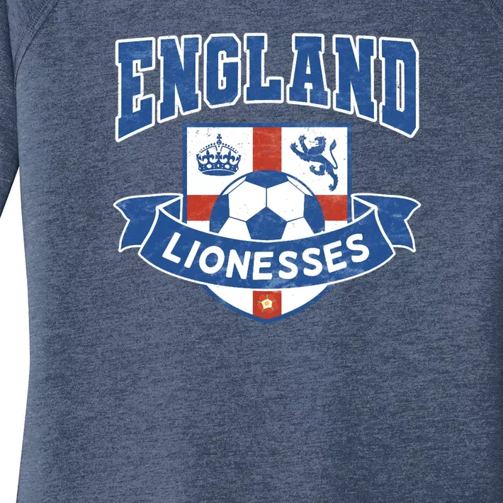 England Lionesses Football Badge (04) Women's Perfect Tri Tunic Long Sleeve Shirt