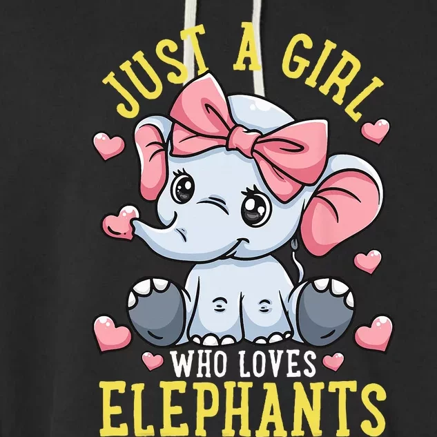 Elephant Lover Gift Just A Who Loves Elephants Garment-Dyed Fleece Hoodie