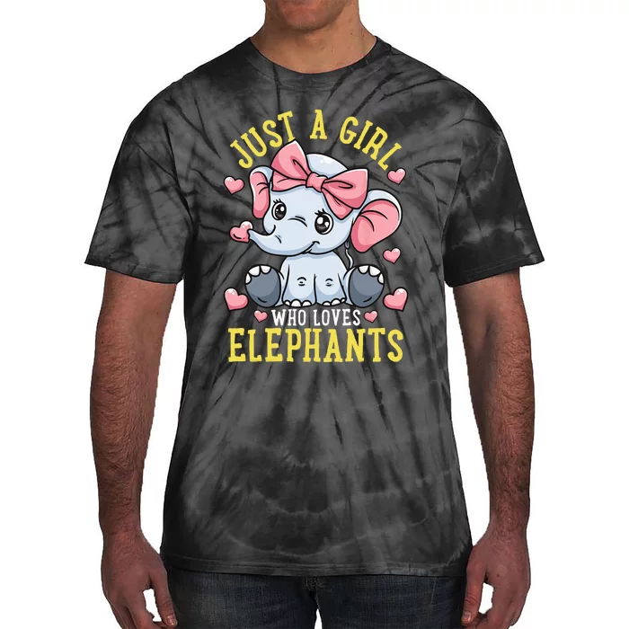 Elephant Lover Gift Just A Who Loves Elephants Tie-Dye T-Shirt