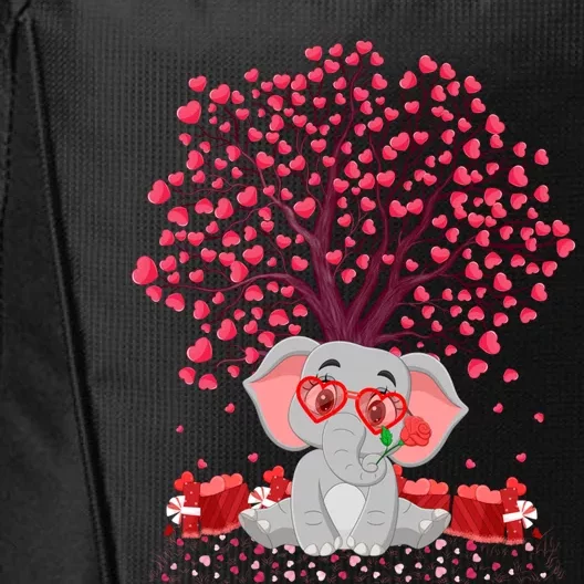 Elephant Lover Heart Tree Elephant Valentine's Day Gift City Backpack