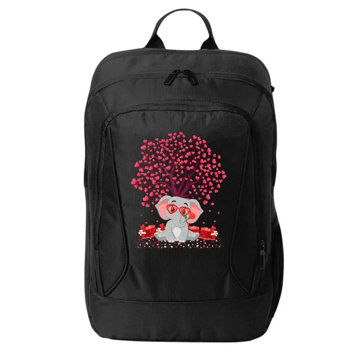 Elephant Lover Heart Tree Elephant Valentine's Day Gift City Backpack