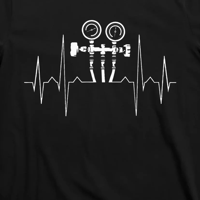 EKG Line Heartbeat HVAC Technician HVAC Tech T-Shirt