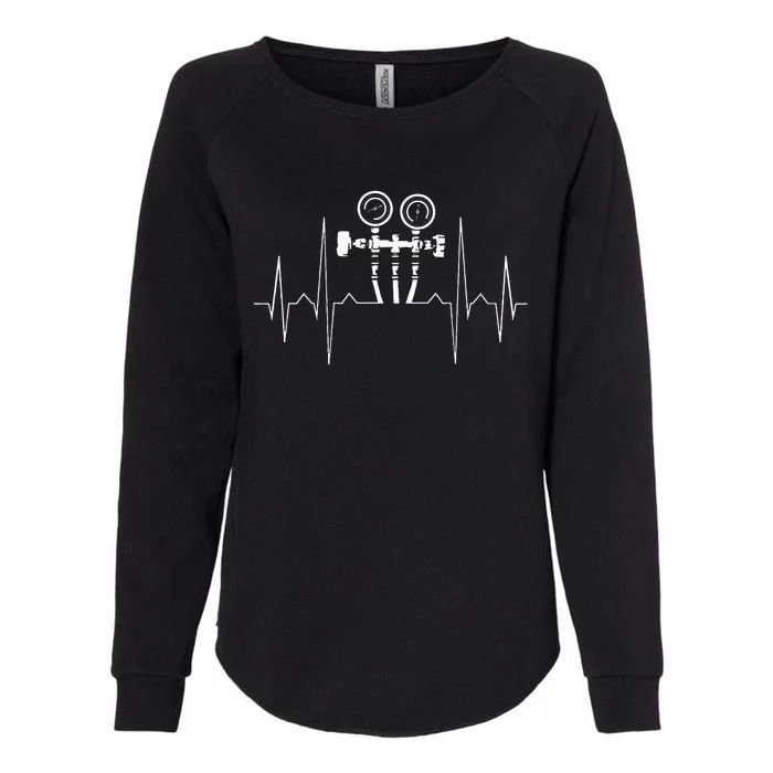 EKG Line Heartbeat HVAC Technician HVAC Tech Womens California Wash Sweatshirt