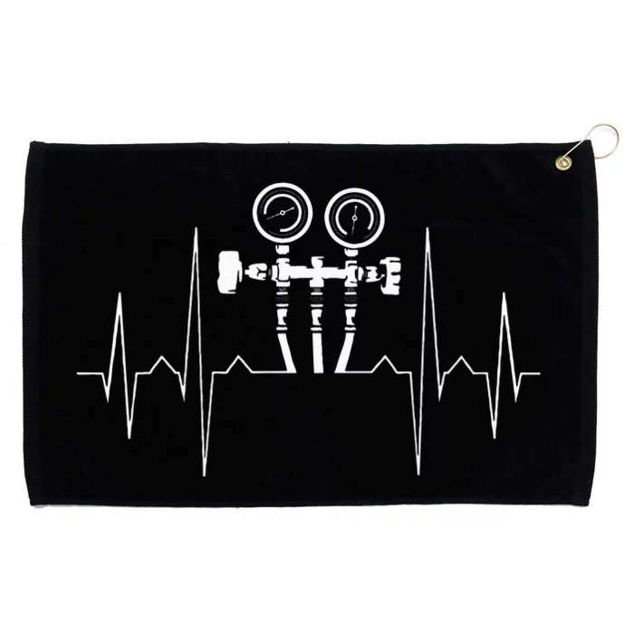 EKG Line Heartbeat HVAC Technician HVAC Tech Grommeted Golf Towel