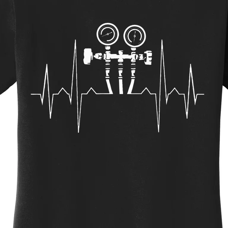 EKG Line Heartbeat HVAC Technician HVAC Tech Women's T-Shirt