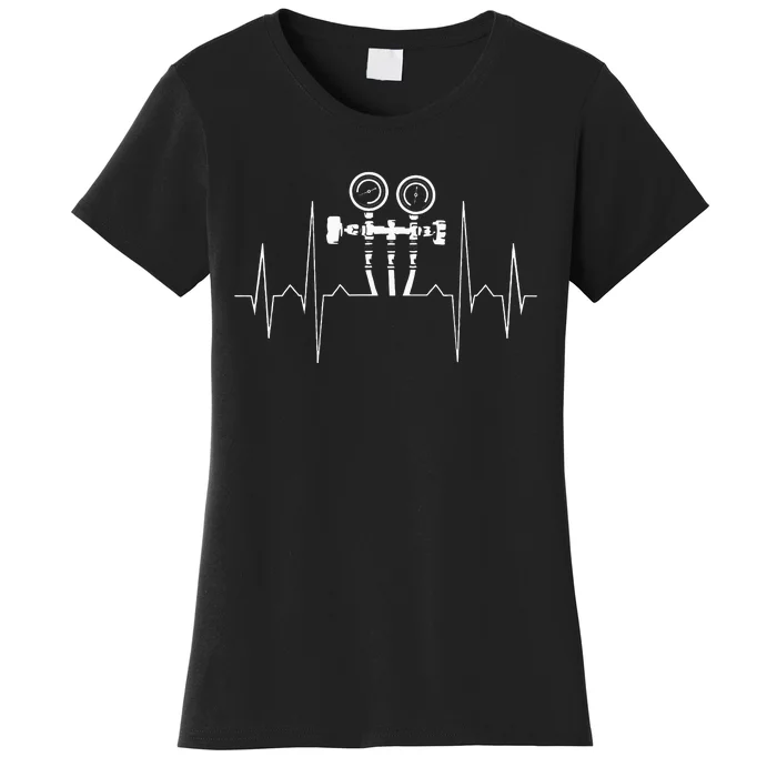 EKG Line Heartbeat HVAC Technician HVAC Tech Women's T-Shirt